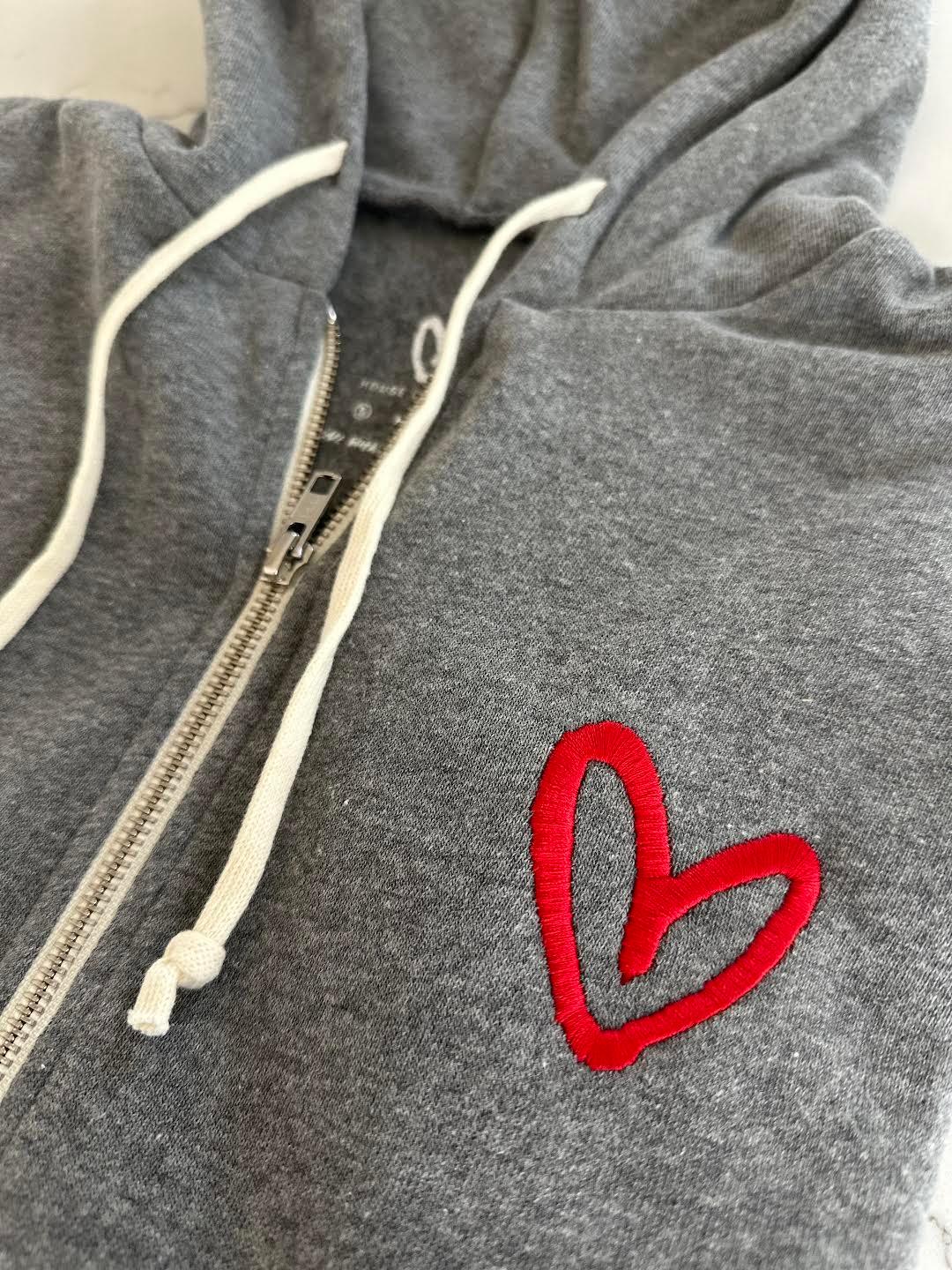 HTH hth heart logo zip hoodie グレー heart logo zip hoodie – YZ