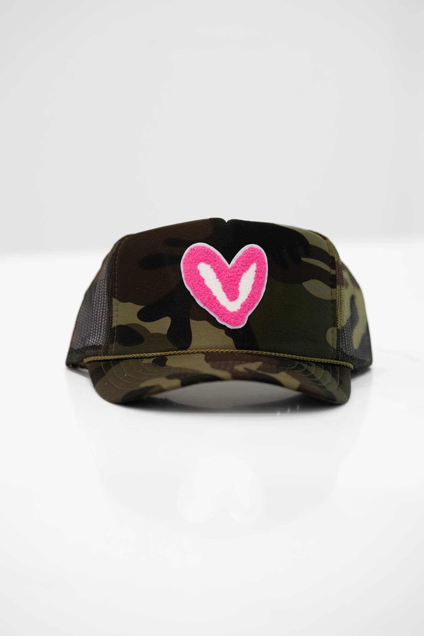Imperfect Heart 'Patch' Trucker Hats -FUZZY PINK PATCH