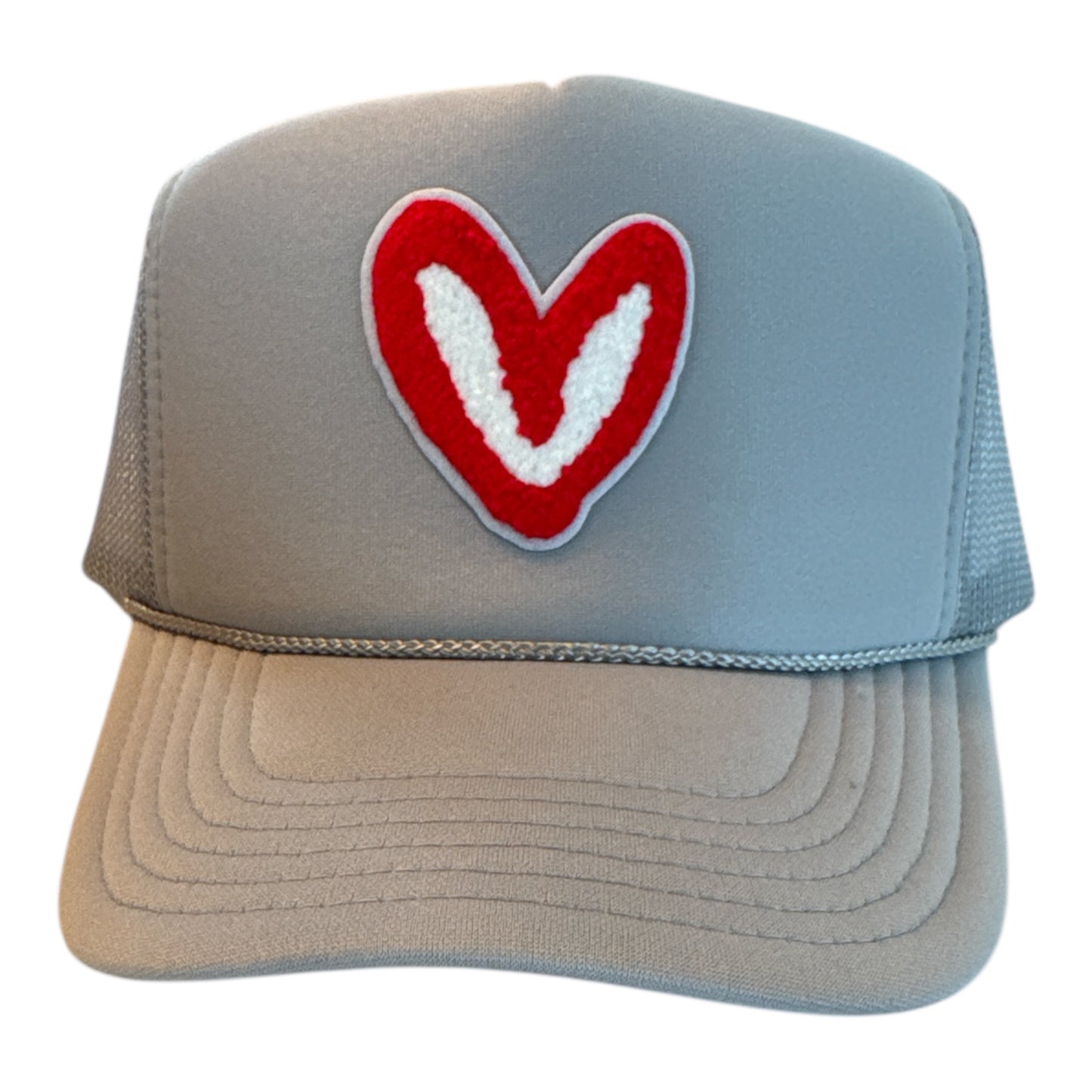 Imperfect Heart 'Patch' Trucker Hats - FUZZY RED PATCH