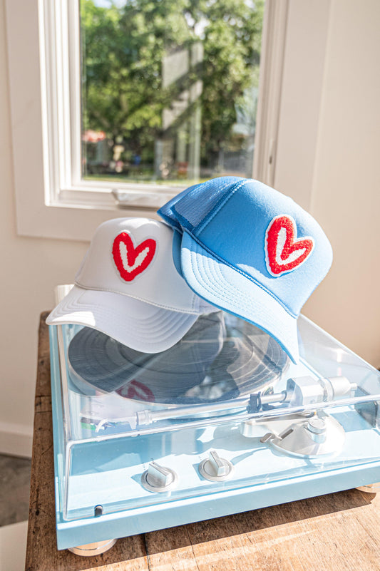 Imperfect Heart 'Patch' Trucker Hats - FUZZY RED PATCH