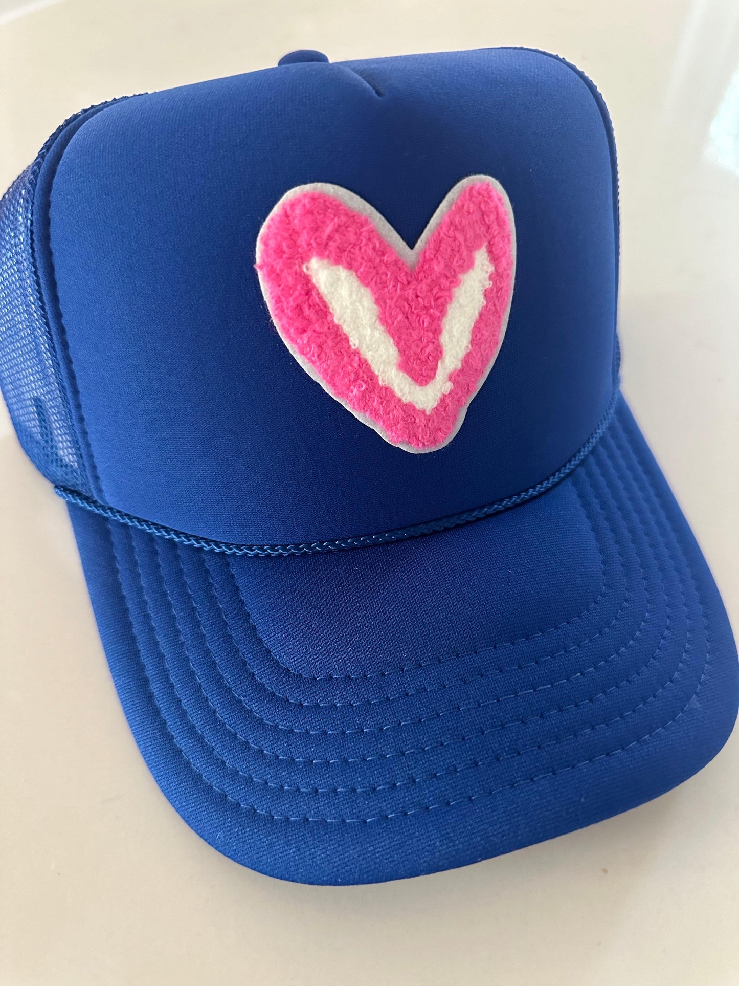 Imperfect Heart 'Patch' Trucker Hats -FUZZY PINK PATCH