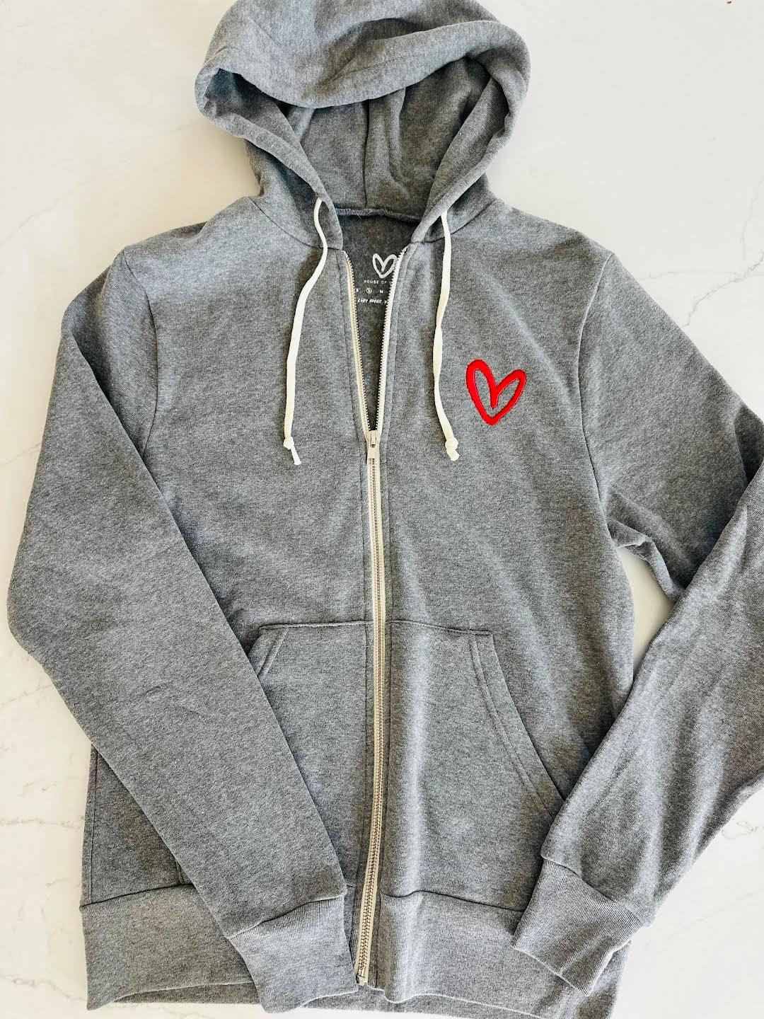 HTH hth heart logo zip hoodie グレー heart logo zip hoodie – YZ