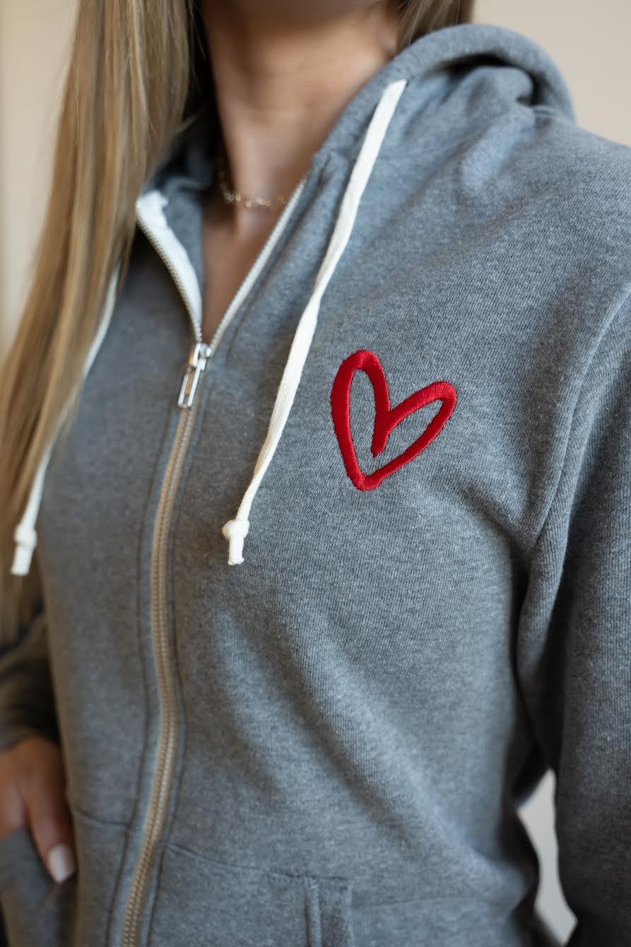 HTH hth heart logo zip hoodie グレー HTH hth heart logo zip hoodie グレー heart logo zip hoodie – YZ