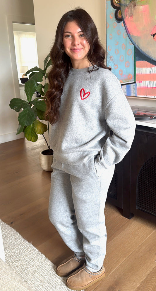 House of Shan Heather Grey Sweat Set