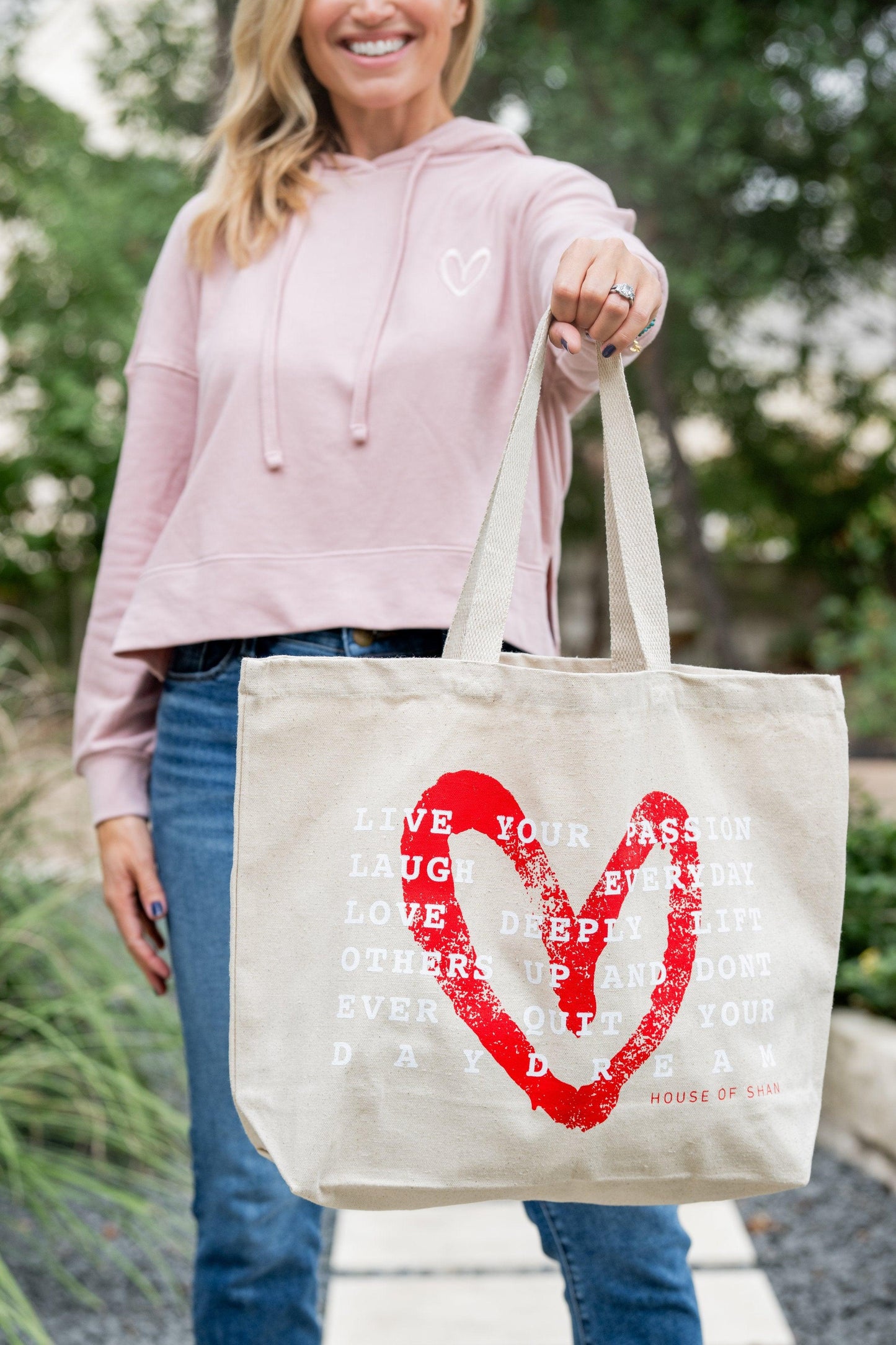 Live What You Love Canvas Shopper Bag