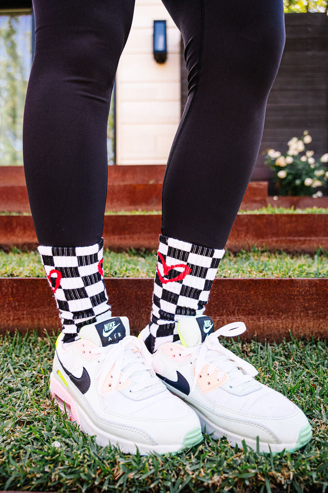 Imperfect Heart Checkered Socks