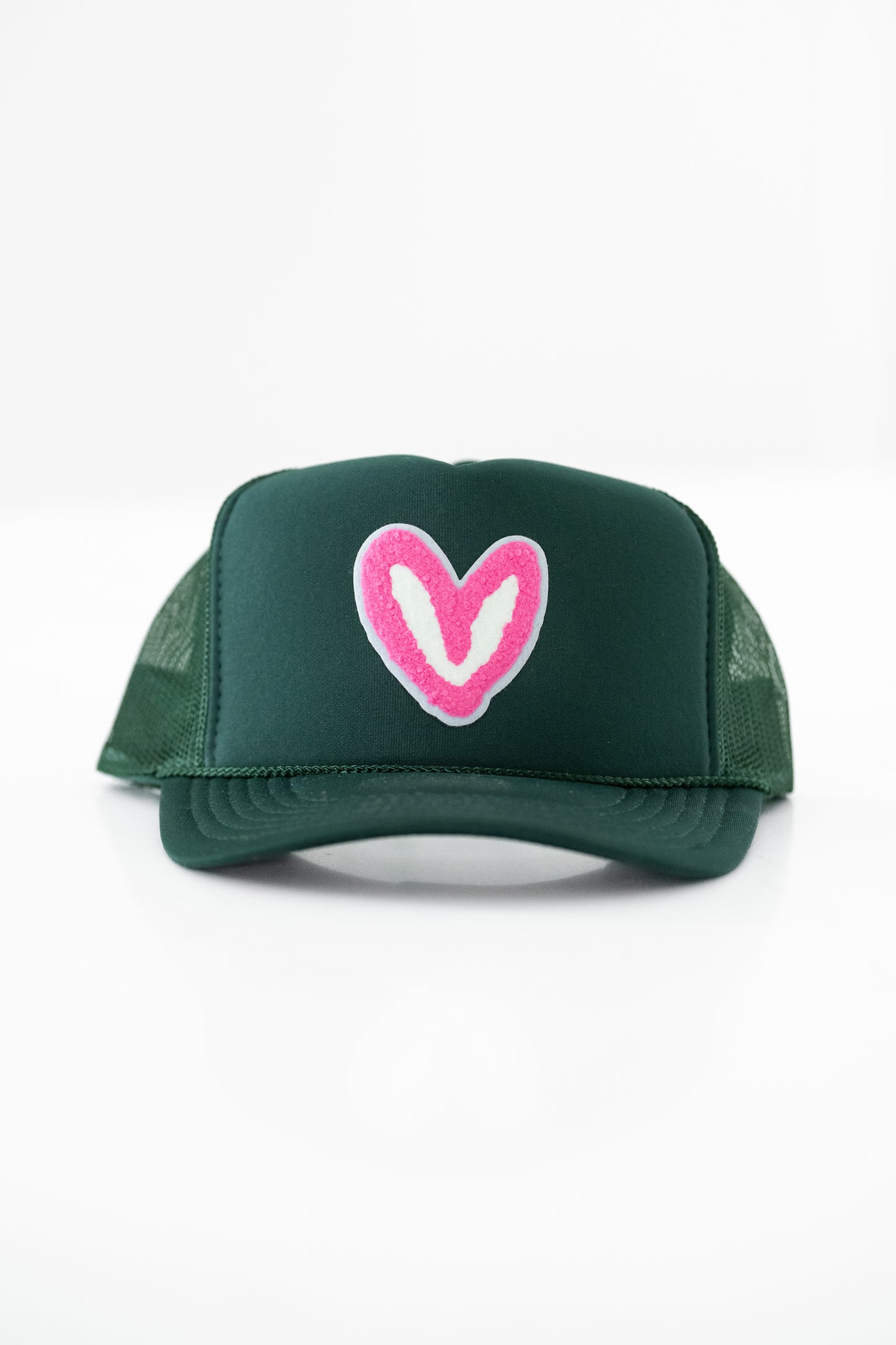 Imperfect Heart 'Patch' Trucker Hats -FUZZY PINK PATCH