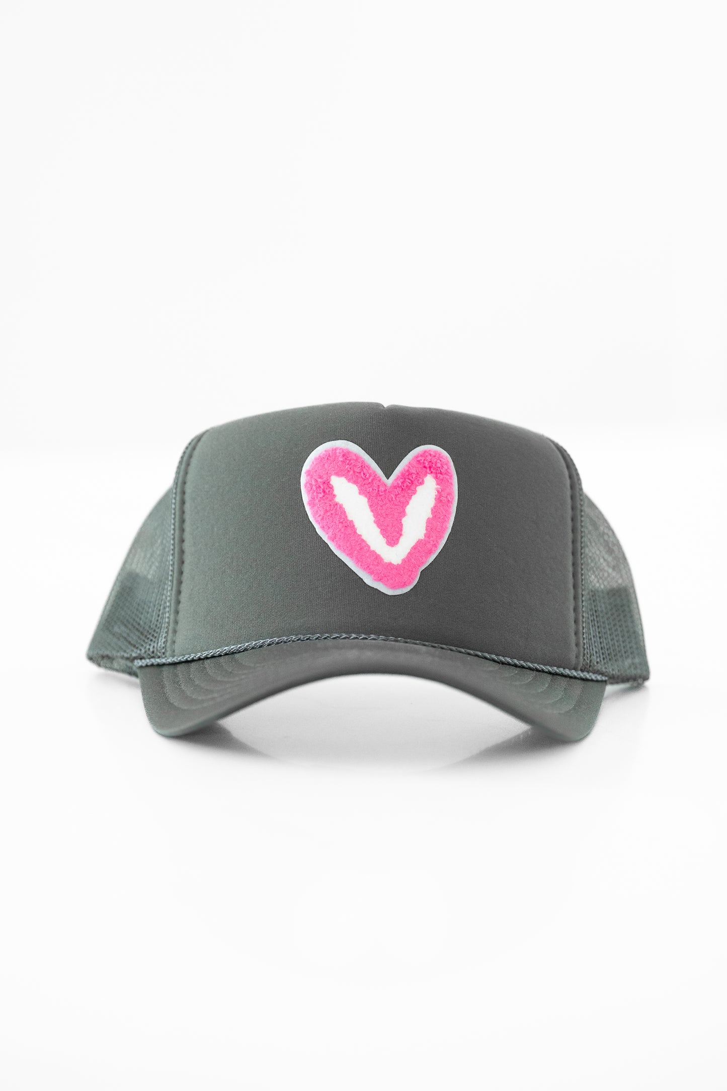 Imperfect Heart 'Patch' Trucker Hats -FUZZY PINK PATCH