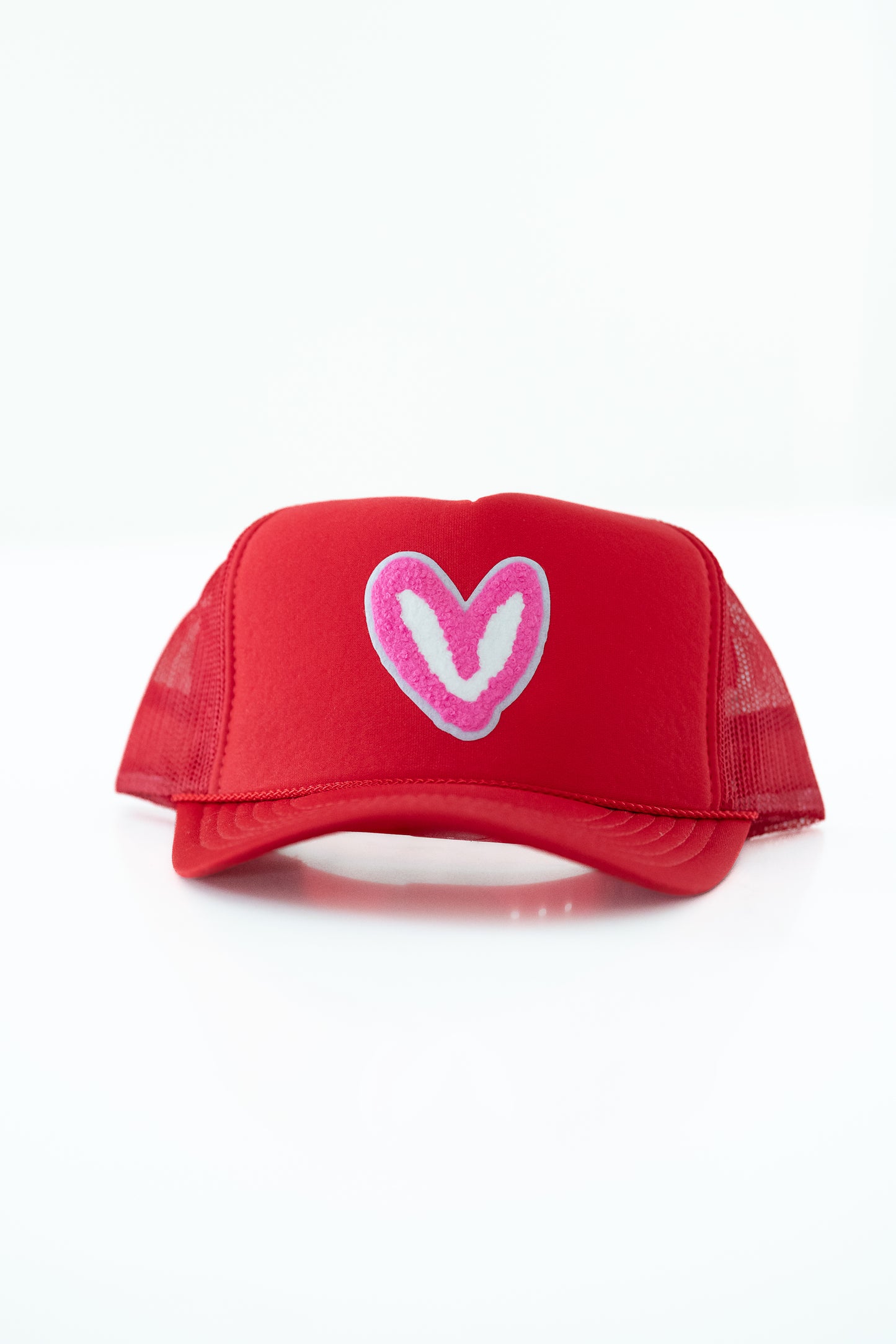 Imperfect Heart 'Patch' Trucker Hats -FUZZY PINK PATCH
