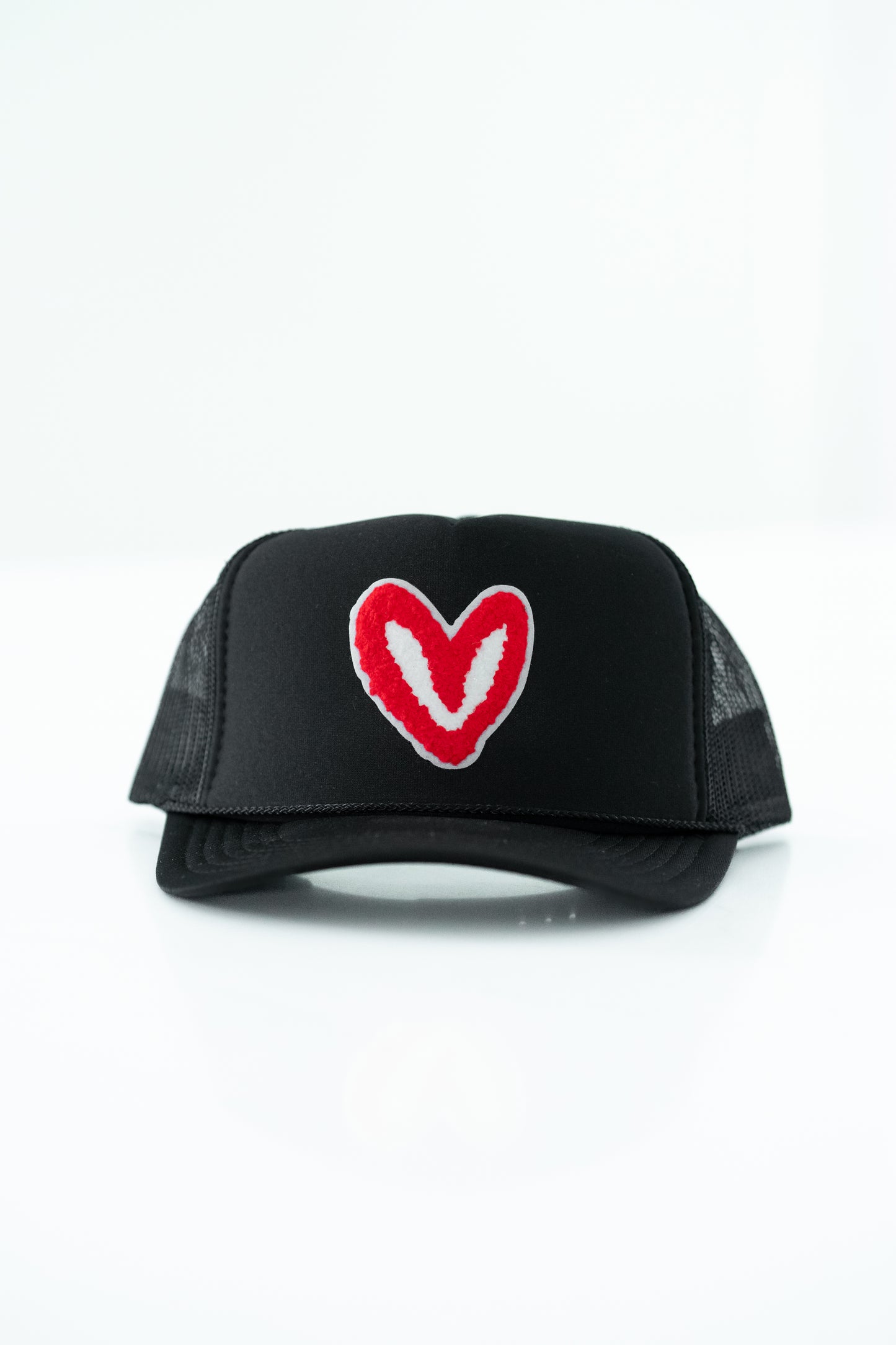 Imperfect Heart 'Patch' Trucker Hats - FUZZY RED PATCH