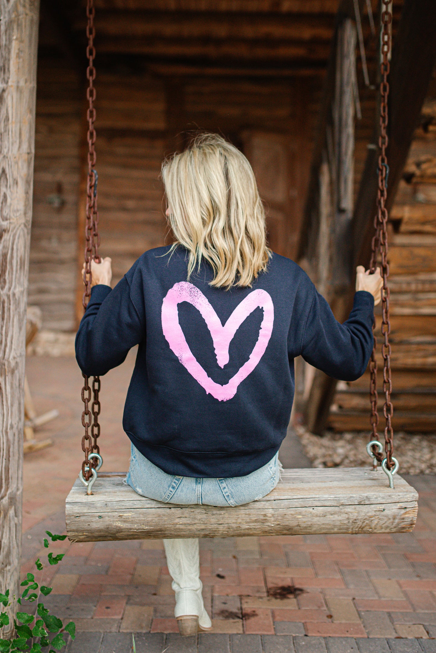 Live What You Love Relaxed Graffiti Crewneck