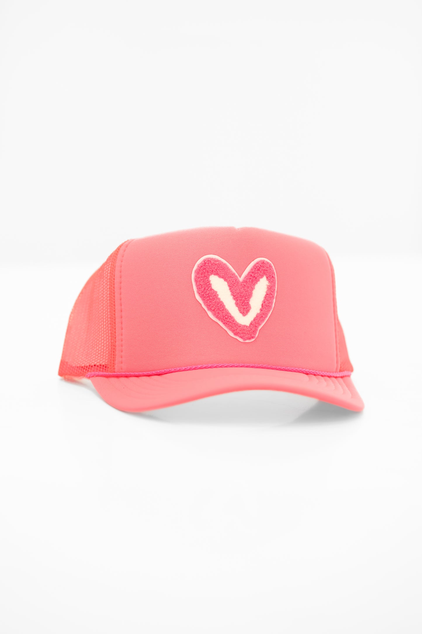 Imperfect Heart 'Patch' Trucker Hats -FUZZY PINK PATCH