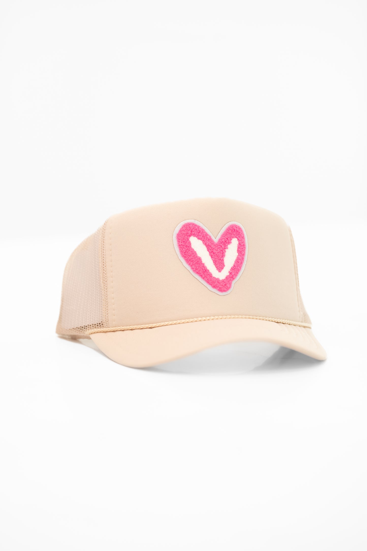 Imperfect Heart 'Patch' Trucker Hats -FUZZY PINK PATCH