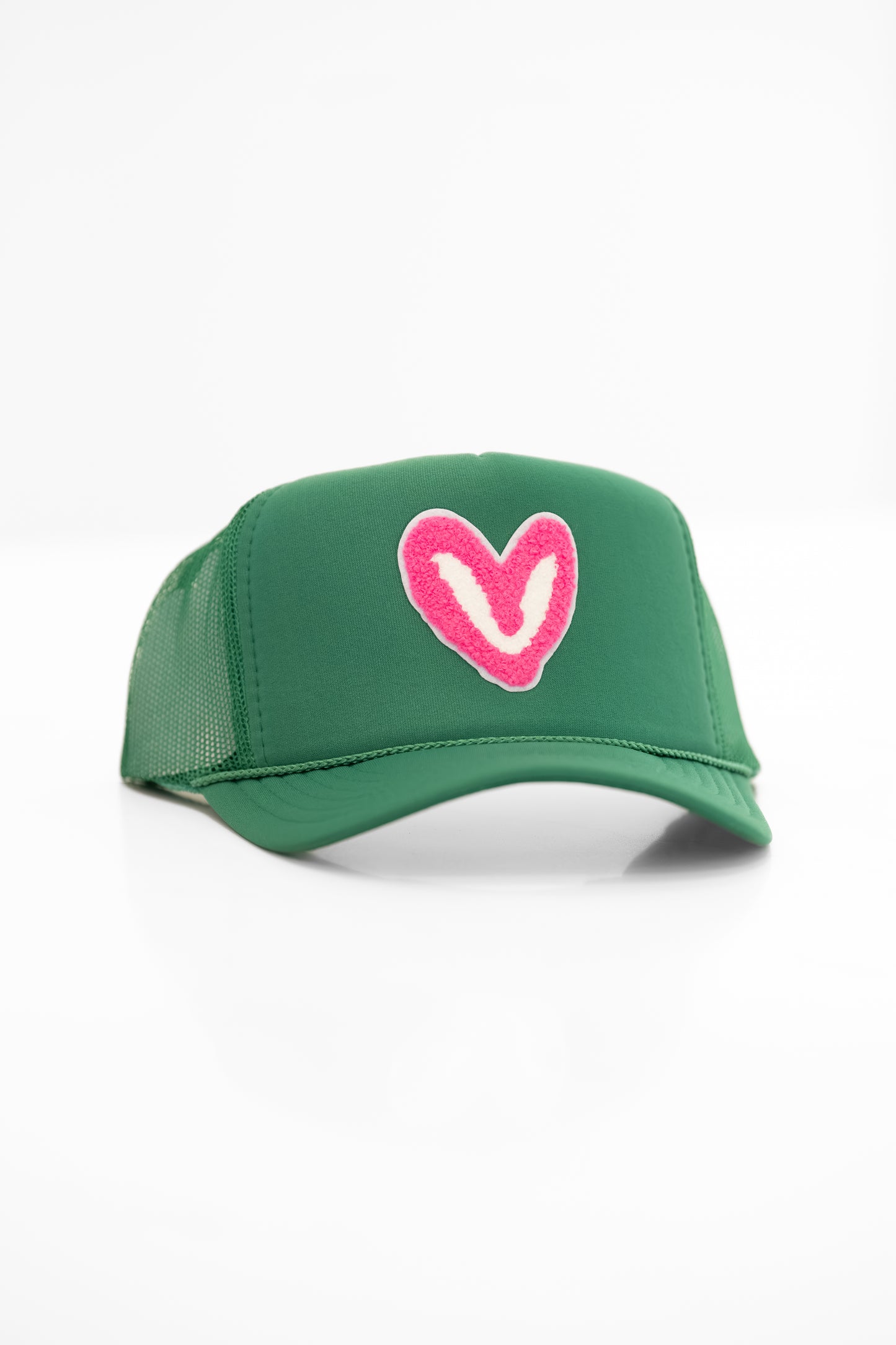 Imperfect Heart 'Patch' Trucker Hats -FUZZY PINK PATCH