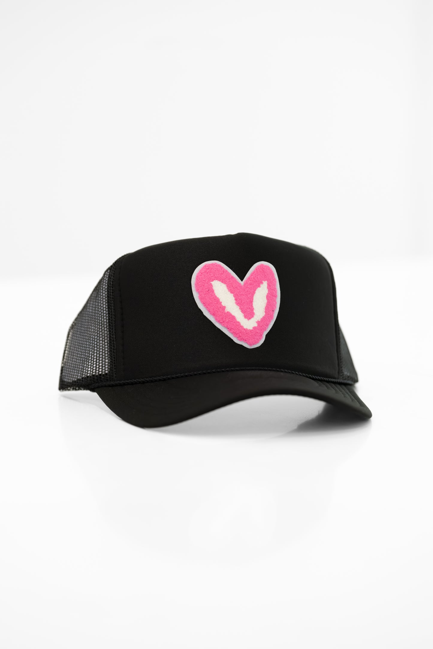 Imperfect Heart 'Patch' Trucker Hats -FUZZY PINK PATCH