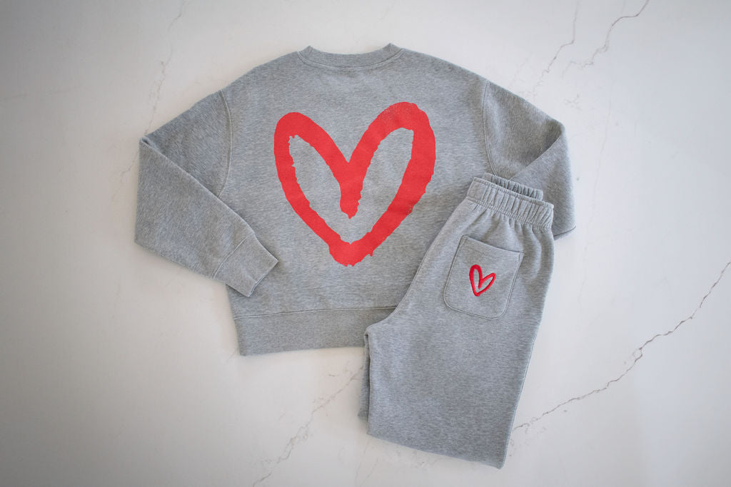 House of Shan Heather Grey Sweat Set