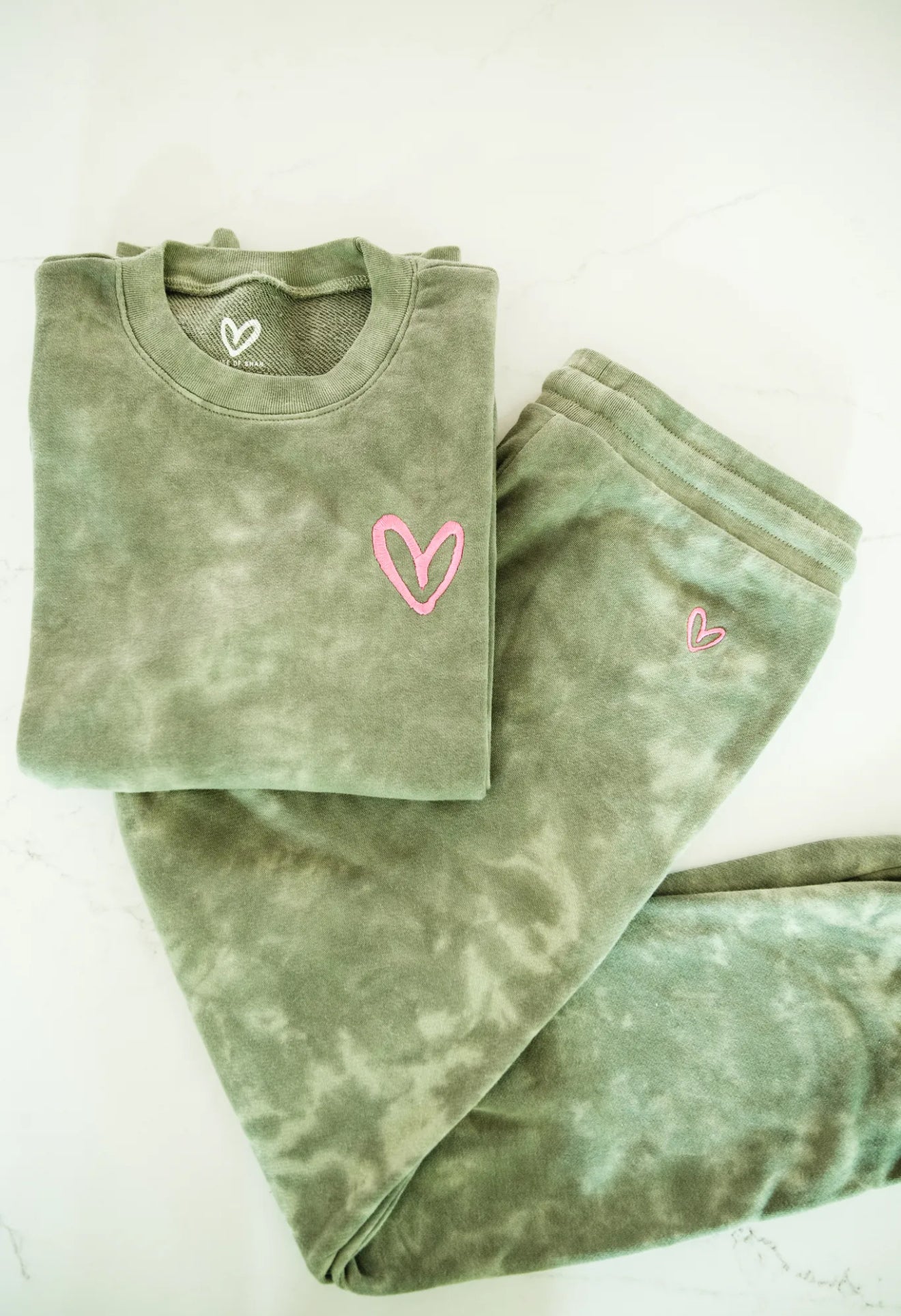 Imperfect Heart Olive Tie Dye Crewneck