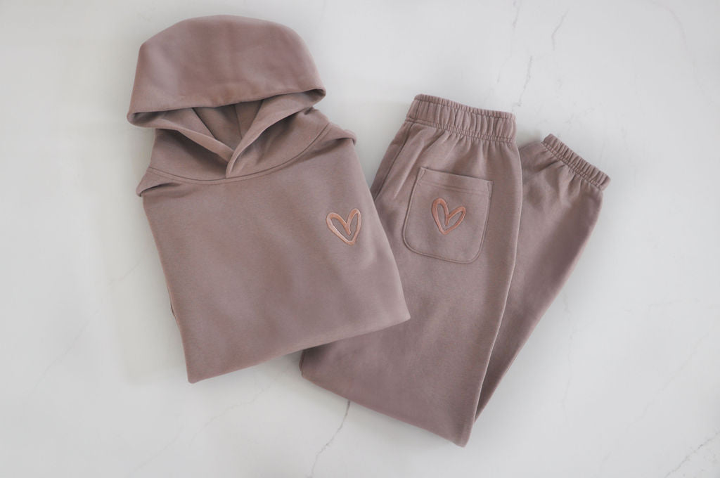 House of Shan Hazy Pink Hoodie Sweat Set