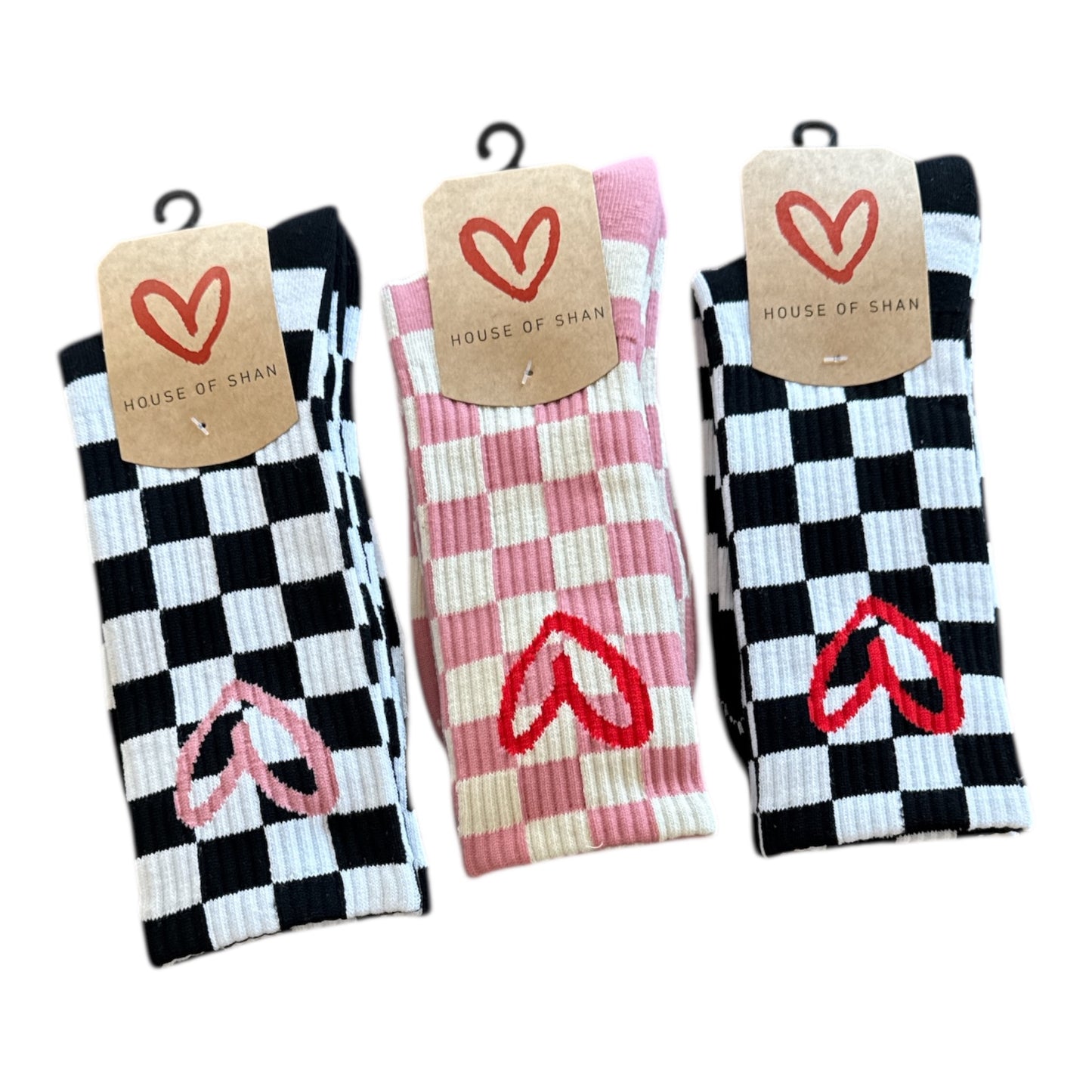 Imperfect Heart Checkered Socks