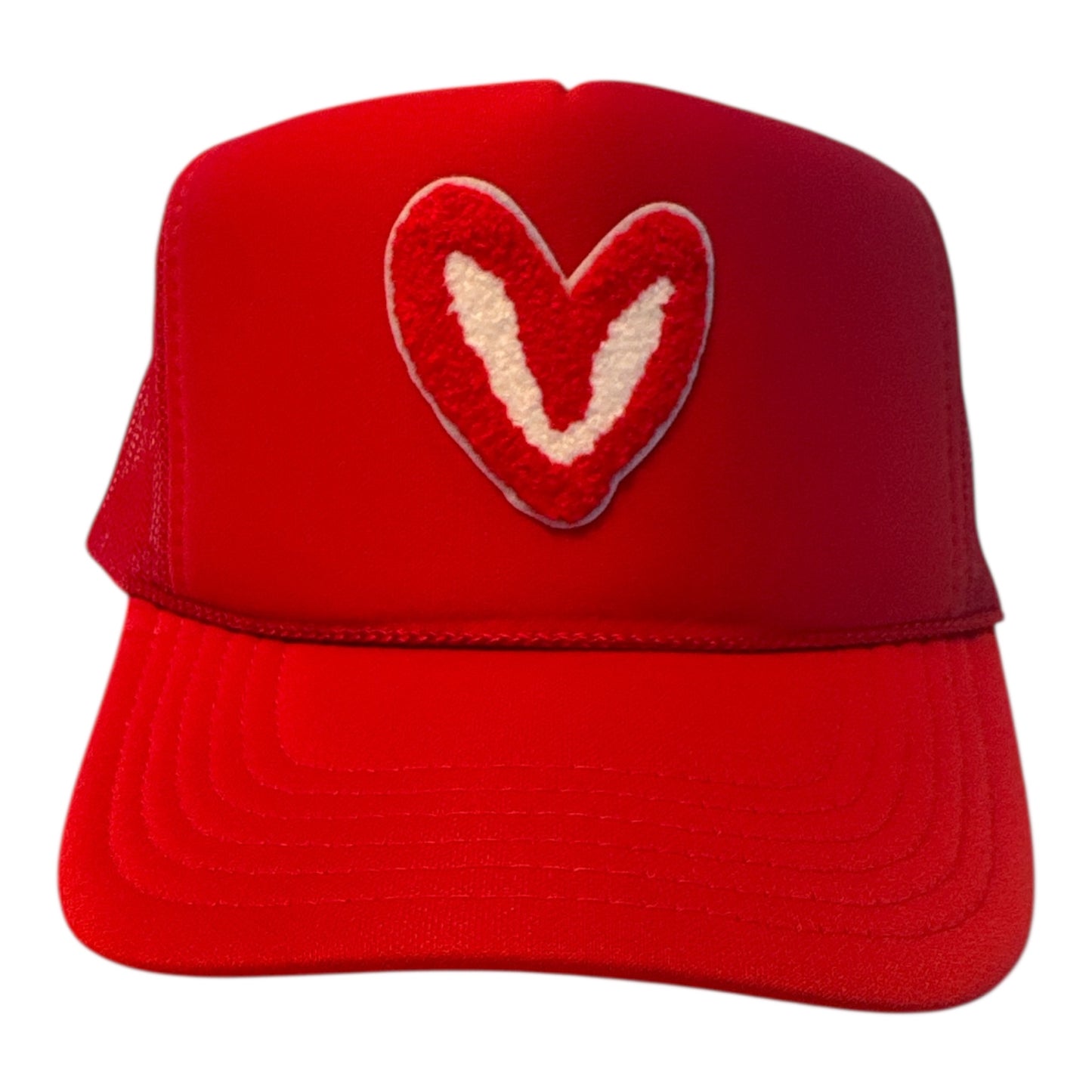 Imperfect Heart 'Patch' Trucker Hats - FUZZY RED PATCH