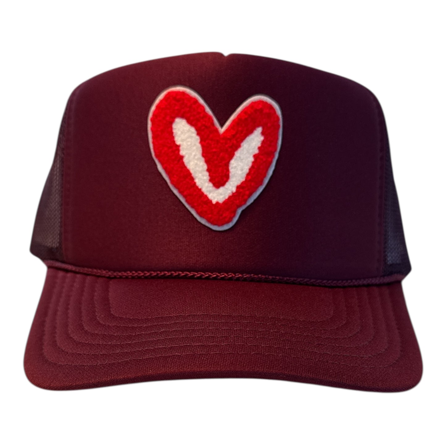 Imperfect Heart 'Patch' Trucker Hats - FUZZY RED PATCH