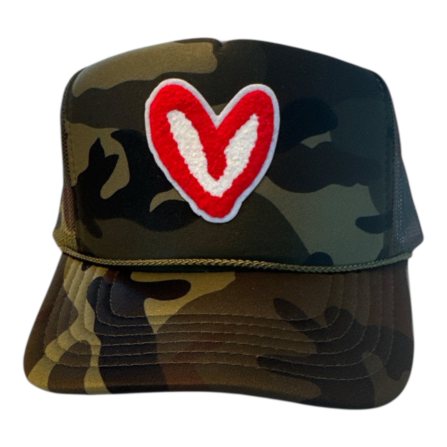 Imperfect Heart 'Patch' Trucker Hats - FUZZY RED PATCH