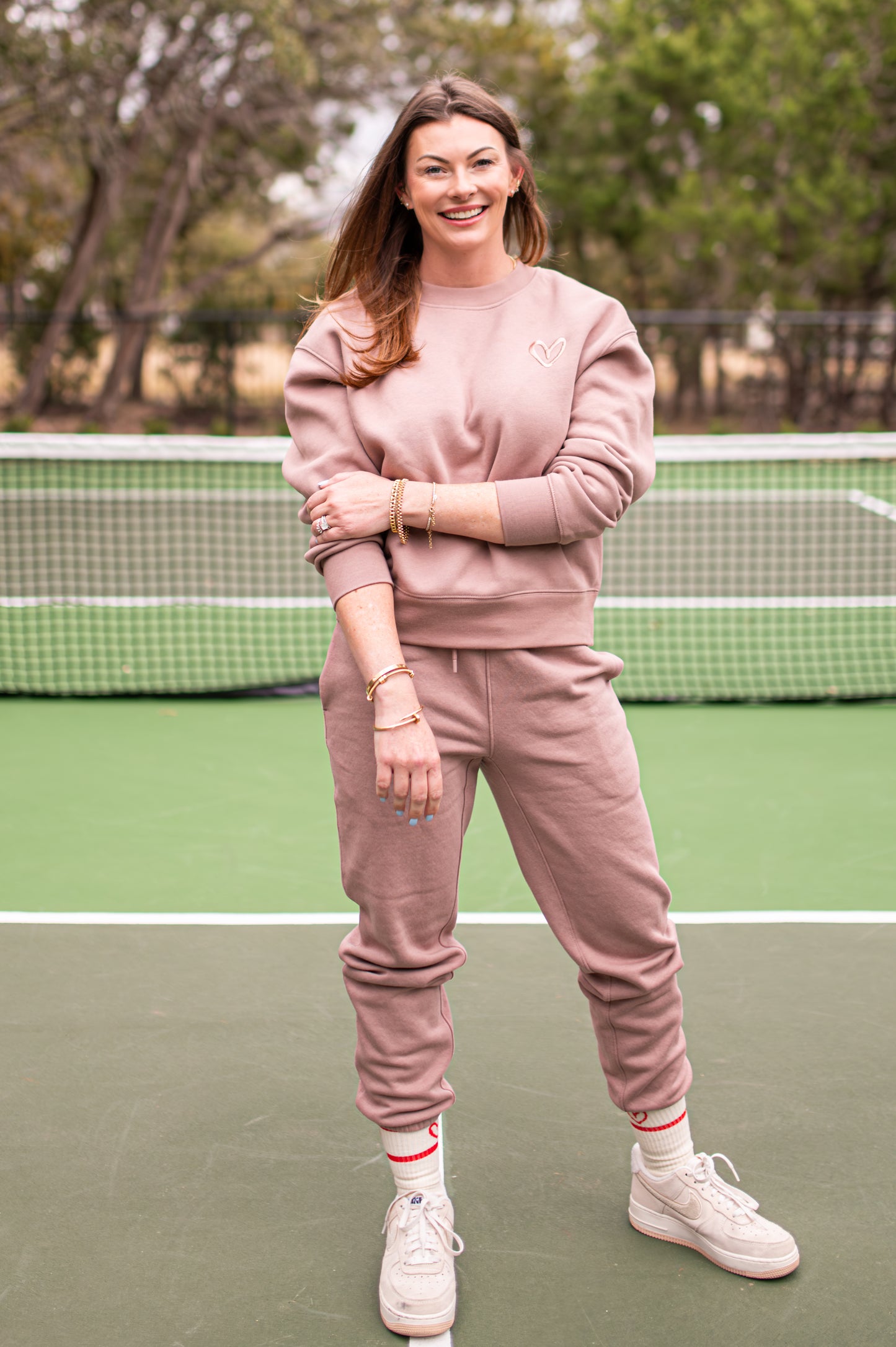 House of Shan Hazy Pink Crewneck Sweat Set