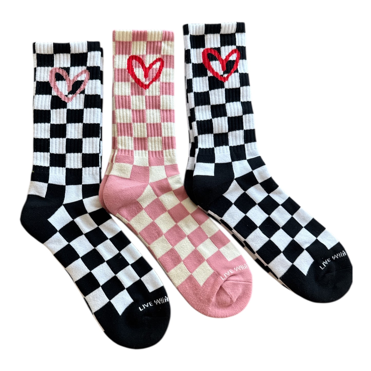 Imperfect Heart Checkered Socks