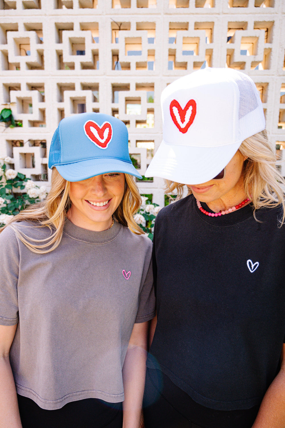 Imperfect Heart Patch Denim Baseball Hat in Denim/Black