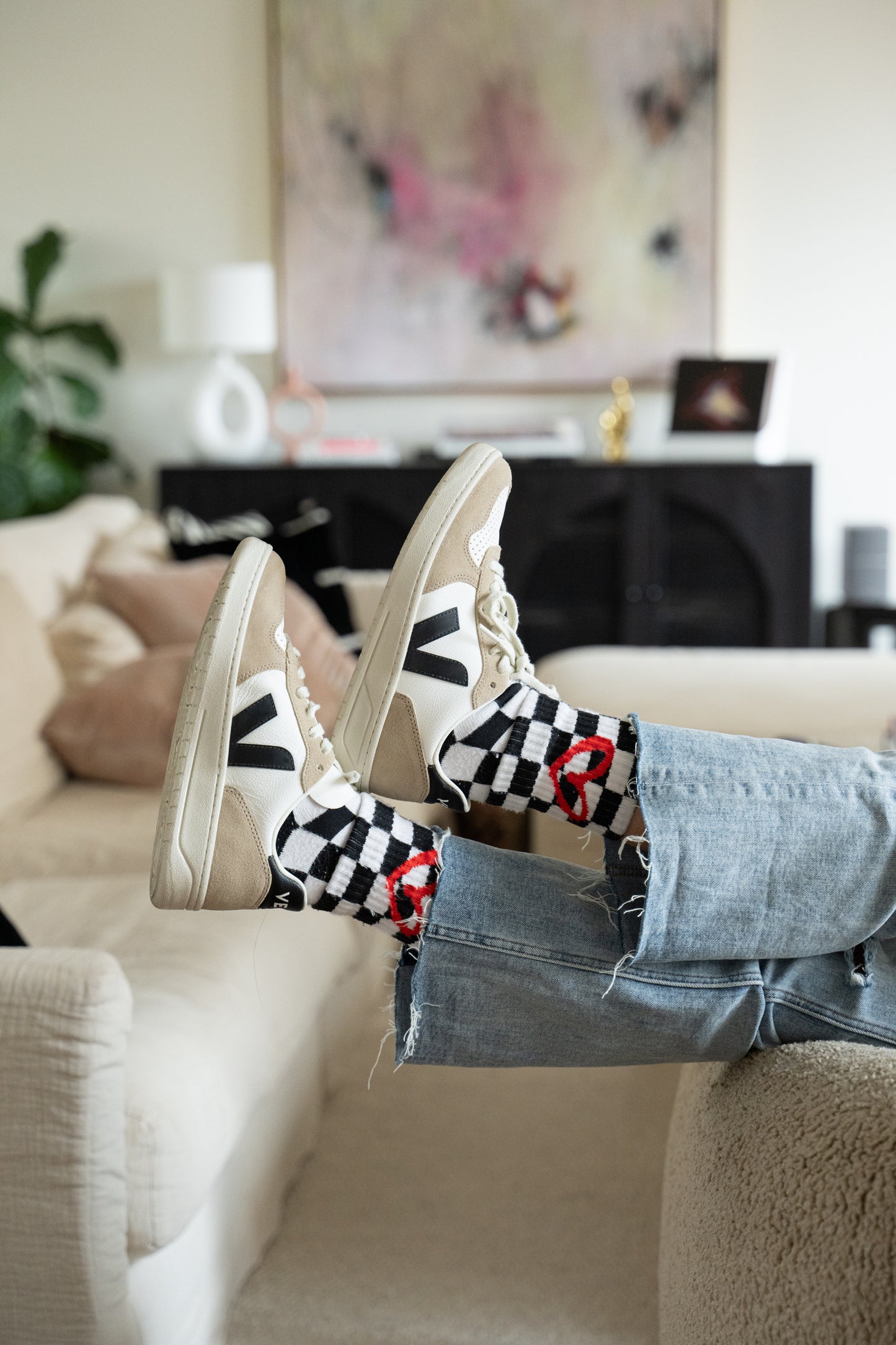 Imperfect Heart Checkered Socks