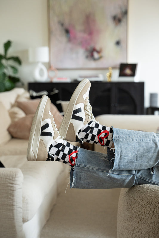 Imperfect Heart Checkered Socks